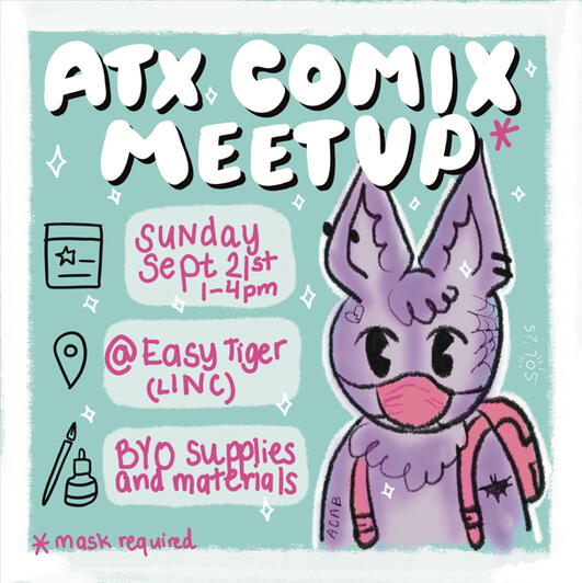 flyer design (ATX Comix Meetup)